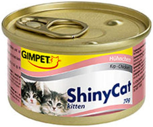 GimPet ShinyCat Kitten kuře 70 g – Konzerva pro koťata s kuřetem, balení 70 g.