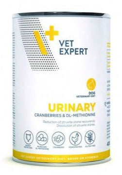Dietní konzerva VetExpert VD 4T Urinary pro psy s močovými problémy, 400 g.