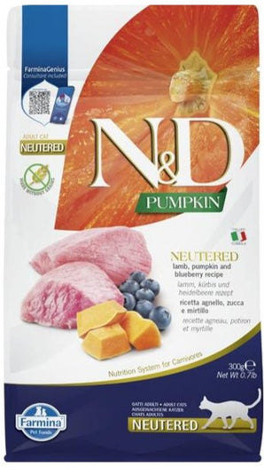 N&D PUMPKIN CAT Neutered Lamb & Blueberry 300g