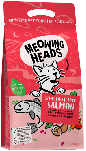 Meowing Heads So fish tiCated Salmon 1,5 kg – Krmivo pro kočky s lososem, balení 1,5 kg.