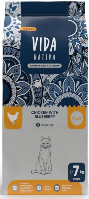 Kraftia VIDA NATIVA CAT Adult Chicken 7 kg – Krmivo pro dospělé kočky s kuřecím masem, balení 7 kg.