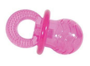 Hračka pes dudlík TPR POP PACIFIER 7cm růžová - zábavná hračka pro psy, vhodná pro malé psy na žvýkání a hru.