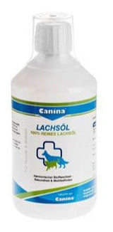 Canina Lososový olej 500ml. Lososový olej pro podporu zdraví srsti a kůže.