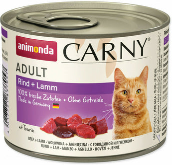 Carny Adult Hovězí & Jehněčí 200 g - Konzerva pro dospělé kočky s hovězím a jehněčím masem. Balení 200 g.