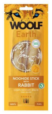 WOOLF pochoutka Earth NOOHIDE L Sticks with Rabbit 85g - Pamlsek s králičím masem, vhodný pro psy s citlivým trávením.