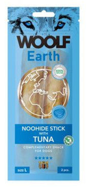 WOOLF pochoutka Earth NOOHIDE L Sticks with Tuna 85g - Pamlsek s tuňákem, ideální pro psy, kteří preferují rybí příchuť.