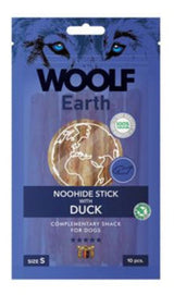 WOOLF pochoutka Earth NOOHIDE S Duck 90g - S tyčinky s kachním masem, podporující zdraví zubů a trávení.