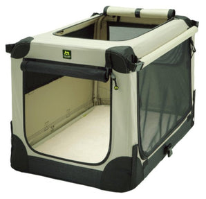Přepravka pro psy MAELSON nylonová béžová XL 92x64x64cm skládací cestovní box