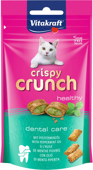 Vitakraft Cat pochoutka, Crispy Crunch dental, 60 g, dentální pamlsky pro kočky.