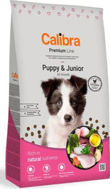 Calibra Dog Premium Line Puppy&Junior 12 kg, krmivo pro štěňata a mladé psy, podpora růstu.