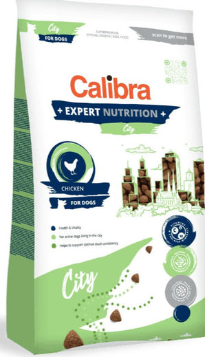 Calibra Dog EN City Chicken 7kg – Krmivo pro psy žijící ve městě, s kuřecím, balení 7 kg.
