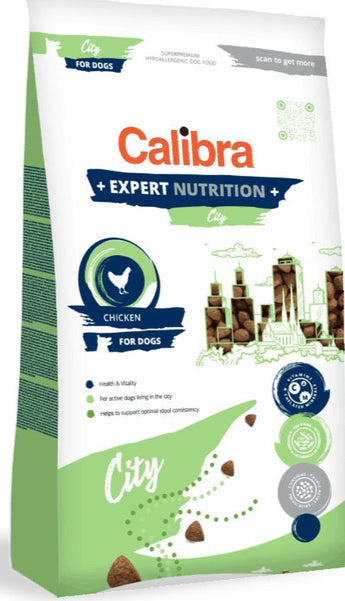 Calibra Dog EN City Chicken 7kg – Krmivo pro psy žijící ve městě, s kuřecím, balení 7 kg.