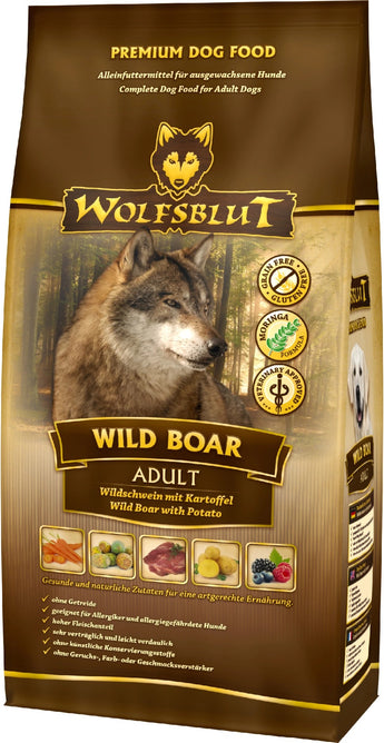 Granule Wolfsblut Dog Adult Wild Boar s divočákem pro dospělé psy, 12,5 kg.