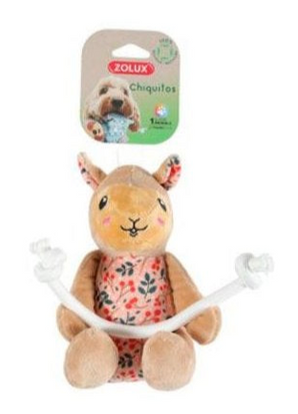 Hračka pes CHIQUITOS Lama Rope plyš Zolux - hračka pro psy s lanem, která kombinuje zábavu s funkcí zubní hygieny.