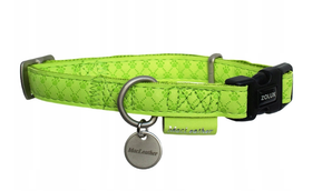 Obojek pes MAC LEATHER zelená 15mm/28-40cm