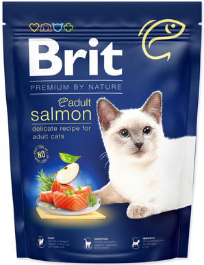 Brit Premium by Nature Cat Adult Salmon 800 g – Krmivo s lososem pro dospělé kočky, balení 800 g.
