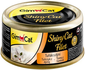 GimPet ShinyCat filet tuňák s dýní 70 g – Konzerva pro kočky s filetem z tuňáka a dýní, balení 70 g.