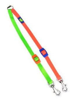 Rozdvojka nylon TWIN Color 10/36 10mm x 25-36cm mix - Barevná rozdvojka pro psy, ideální pro pohodlné venčení více zvířat.