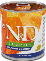 N&D DOG PUMPKIN Adult Lamb & Blueberry, 285 g, krmivo pro psy s jehněčím a borůvkami.