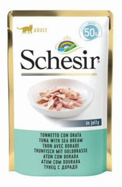 Schesir Cat kapsa Adult tuňák/pražma 50g - Kapsa pro kočky s tuňákem a pražmou, ideální pro zdraví a vitalitu.