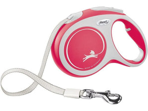 Vodítko FLEXI Comfort L, červené, pásek 5m pro psy do 60kg.