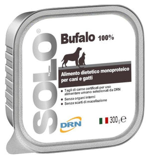 SOLO Buffalo 100% (bůvol) vanička 300g - Přírodní bůvolí maso v čisté formě, ideální pro kočky i psy s citlivým trávením.