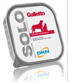 SOLO Galleto 100% (kohoutek) vanička 100g - Kohout jako zdravá bílkovina pro vaše zvíře, ideální pro výživu s nízkým obsahem tuků.