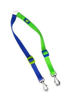 Rozdvojka nylon TWIN Color 20/50 20mmx L33-50cm mix - Odolná nylonová rozdvojka, ideální pro pohodlné venčení dvou psů současně.