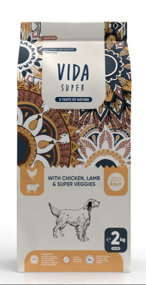 Kraftia VIDA SUPER DOG Adult M/L Chicken & Turkey 2kg - Krmivo pro dospělé psy s kuřetem a krocanem, pro vyváženou výživu.