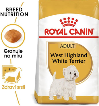 Royal Canin Breed West High White Terrier 500g – Krmivo pro West Highland teriéry, podpora zdraví srsti a kůže, balení 500g.