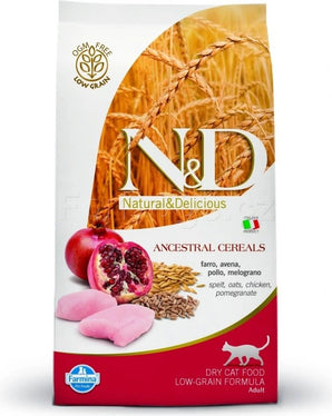N&D LG Cat Adult Chicken & Pomegranate 5 kg - Krmivo pro dospělé kočky s kuřecím masem a granátovým jablkem. Balení 5 kg.