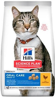 Hill's Pet Nutrition Fel. Science Plan Adult Oral Care Chicken 1,5 kg – Krmivo pro dospělé kočky s péčí o zuby, s kuřecím masem, balení 1,5 kg.