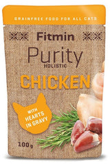 Kapsička Fitmin cat Purity s kuřecím masem a srdíčky pro kočky, 100 g.