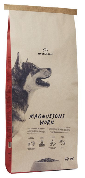Magnusson Meat&Biscuit Work 14kg - balení kvalitního krmiva pro psy s masem a sušenkami.