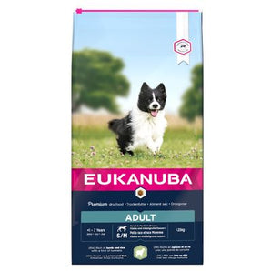 Eukanuba Dog Adult Small&Medium Lamb&Rice 12kg – Krmivo pro dospělé psy malých a středních plemen s jehněčím a rýží, balení 12kg
