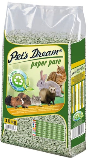 Podestýlka Pelety Pet´s Dream Paper Pure 10kg – Papírové pelety jako podestýlka pro kočky, balení 10 kg.