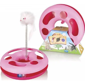 Hračka pro kočky Speedy ball, s myší na pružině, interaktivní hračka.