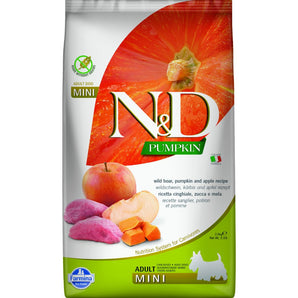 N&D Pumpkin DOG Adult Mini Boar & Apple, 2,5 kg, krmivo s divočákem a jablkem pro malé psy.