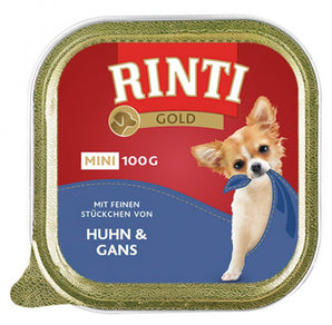 Rinti Dog Gold Mini vanička kuře+husa 100g - Mini vanička pro malé psy s kuřetem a husou.