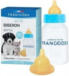Francodex Láhev pro krmení štěňat a koťat 120ml – Láhev pro snadné krmení štěňat a koťat, balení 120ml.