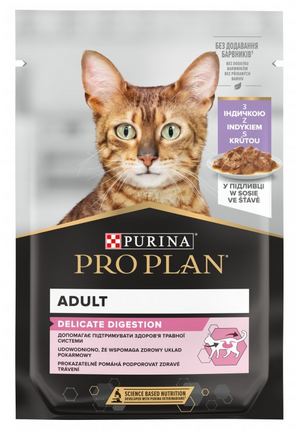 ProPlan Cat kapsičky Delicate s krůtou, balení 26x85g