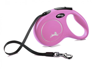 Vodítko FLEXI Classic NEW XS růžové, pásek 3m pro psy do 12kg.