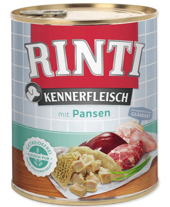 Rinti Dog Kennerfleisch konzerva žaludky 800g - Konzerva s žaludky pro psy, ideální pro zdravý trávicí systém.