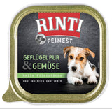 Rinti Dog Feinest vanička drůbež+zelenina 150g - Lahodné krmivo s drůbežími masy a zeleninou, ideální pro vyváženou výživu.