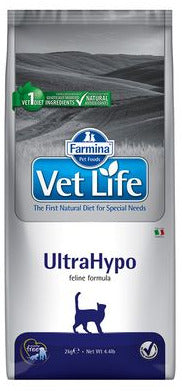 Vet Life Natural Feline Ultrahypo 400g – Hypoalergenní krmivo pro kočky s potravinovými alergiemi, balení 400g