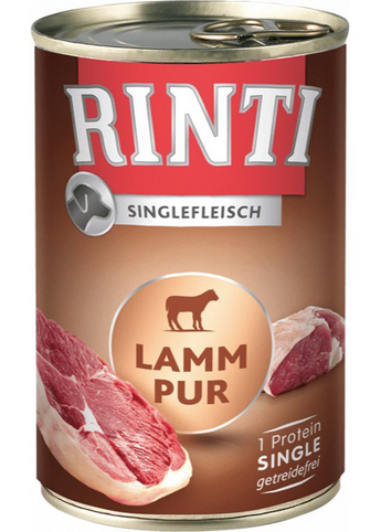 Rinti Dog Sensible PUR konzerva jehně 400g - Konzerva s jehněčím pro psy s citlivým trávením, ideální pro zajištění vyvážené stravy.