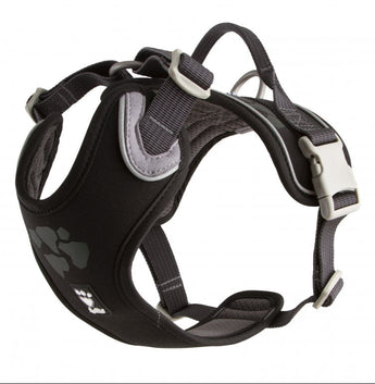 Postroj Hurtta Weekend Warrior černý 60-80cm - Postroj pro větší psy v černé barvě, ideální pro procházky ve dne i v noci.