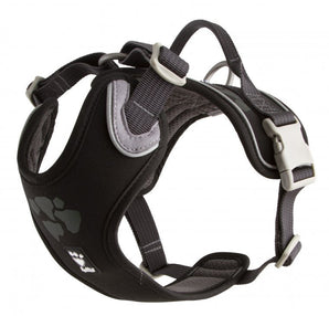 Postroj Hurtta Weekend Warrior černý 40-45cm - Klasický černý postroj pro malé psy, ideální pro každodenní procházky a pohodlí.