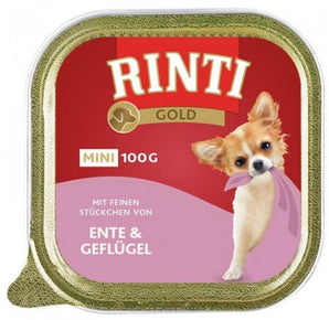 Rinti Dog Gold Mini vanička kachna+drůbež 100g - Krmivo pro malé psy s kachnou a drůbežími masy.