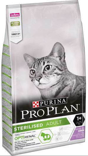 Pro Plan Cat Sterilised krůtí 10 kg – Krmivo s krůtím masem pro sterilizované kočky, balení 10 kg.
